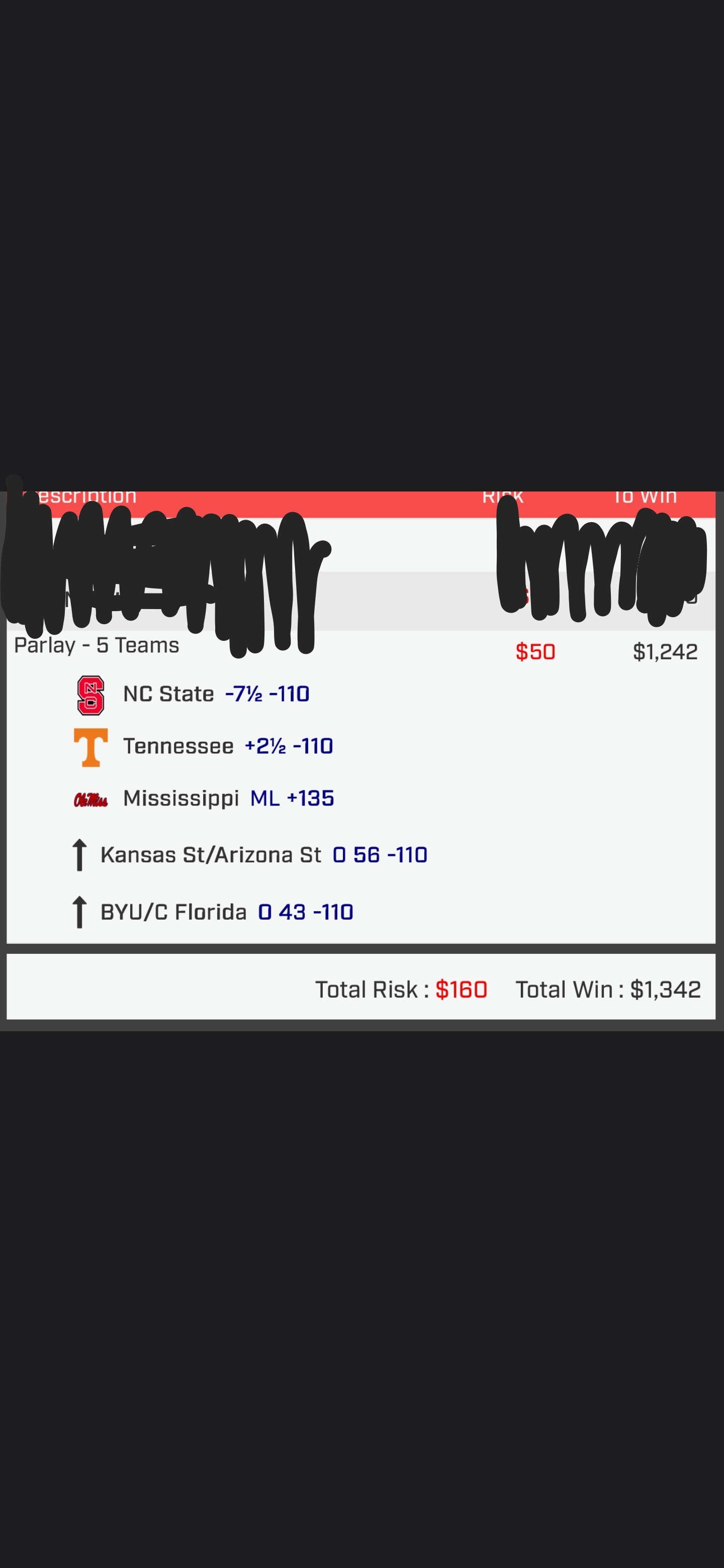 Bet slip